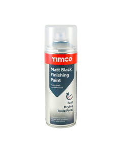 Timco Matt Black Finishing Paint Aerosol 380ml