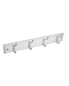 Hat & Coat Hooks On White Board 460x70mm