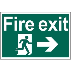 Spectrum Industrial 1504 Fire Exit Running Man Right Sign PVC Self Adhesive 300x200mm
