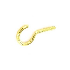 Securit S6317 50mm Unshouldered Cup Hooks Brass Plated