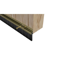 Stormguard Heavy Duty Aluminium Brush Bottom Door Seal-Gold 2134mm