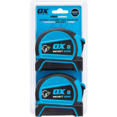 OX P505488 Pro Double Locking Tape Measure 8m Twin Pack