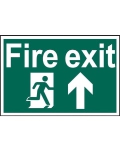 Spectrum Industrial 1505 Fire Exit Running Man Up Sign PVC Self Adhesive 300x200mm