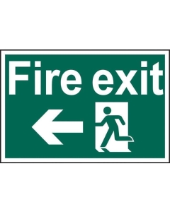Spectrum Industrial 1506 Fire Exit Running Man Left Sign PVC Self Adhesive 300x200mm