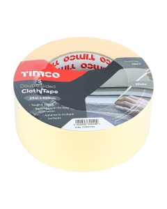 Timco DSCT Double Sided Cloth Tape White 25m x 50mm