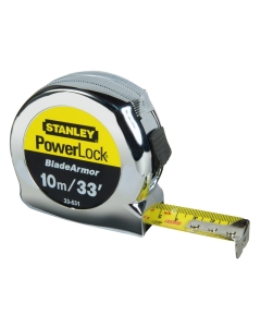 Stanley STA033531 PowerLock BladeArmor Pocket Tape 10m/33ft (Width 25mm)
